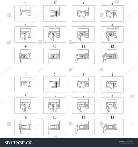 Microwave Oven Icon Animation Animation Opening Stock Vector (Royalty ...