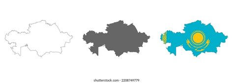 Highly Detailed Kazakhstan Map Borders Isolated Stock Vector (Royalty ...