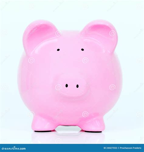 Pink piggy bank stock image. Image of front, business - 24427555