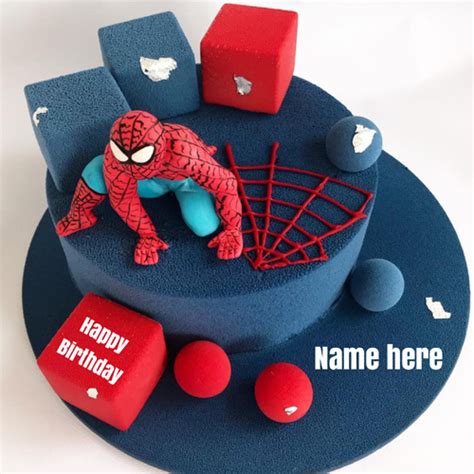 Spiderman Superhero Birthday Cake For Kids With Name