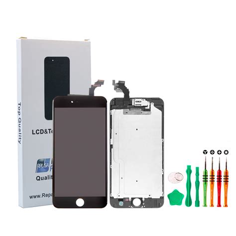 Screen Repair Kits :: iPhone 6 Plus Black Premium Glass Screen Replacement Repair Kit + Small ...