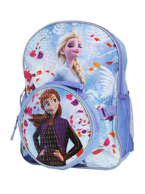 Frozen 2 Anna & Elsa Backpack 16"W/ Detachable Insulated Lunch Bag ...