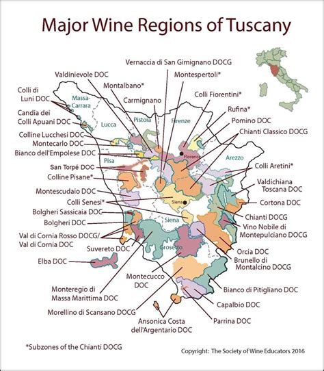 Italy - Tuscany SWE Map 2016 | Tuscany wine, Wine map, Wine education