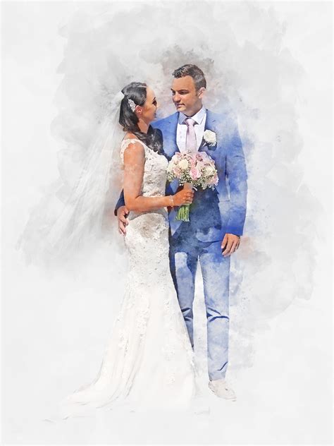 Custom watercolour wedding portraits – Artofit