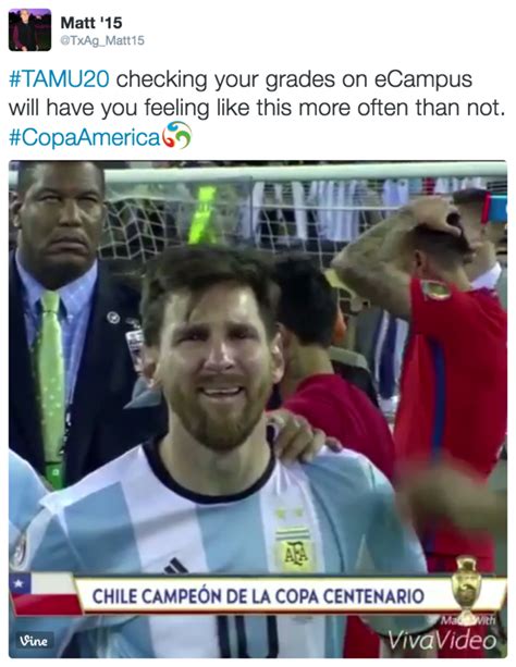 Checking Grades on eCampus... | Crying Messi | Know Your Meme