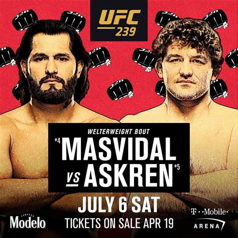 UFC 239 - Jorge Masvidal contre Ben Askren | Ufc, Las vegas, Vegas