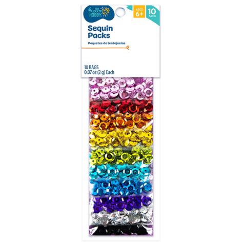 Hello Hobby Assorted Sequins, 10-Pack - Walmart.com