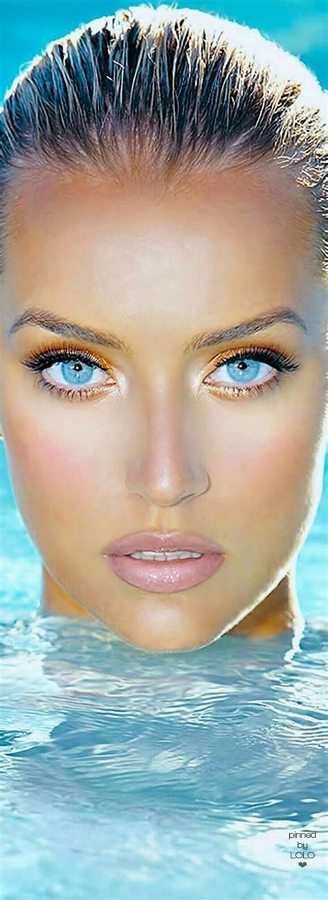 a beautiful model with piercing blue eyes. I like this models eyes truly sky blue. I don't think ...