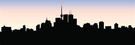 Toronto Skyline Silhouette Stock Illustration - Download Image Now - iStock