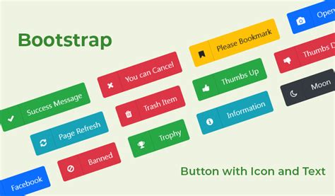 Bootstrap Button with Icon and Text | Frontendscript