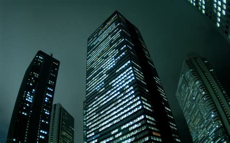 city, Skyscrapers, At, Night Wallpapers HD / Desktop and Mobile Backgrounds