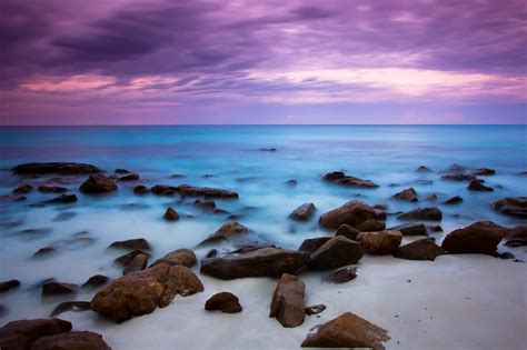 Blue Sea and Purple Sky Wallpaper,HD Nature Wallpapers,4k Wallpapers ...