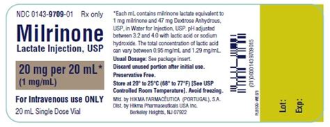 Milrinone Lactate Information, Side Effects, Warnings and Recalls