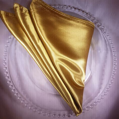 Gold Satin Napkin - All Seasons Party Linen Rental