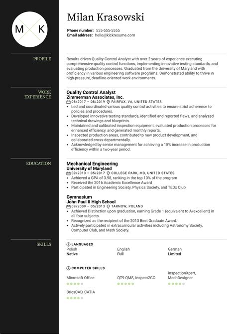 Lab Quality Control Resume at David Gallegos blog