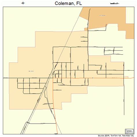 Coleman Florida Street Map 1213400