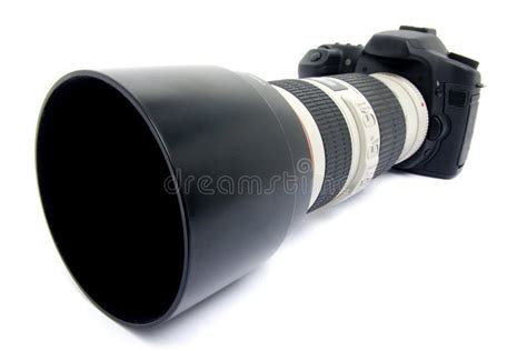 DSLR Camera with Zoom Lens. Stock Image - Image of object, black: 10781149