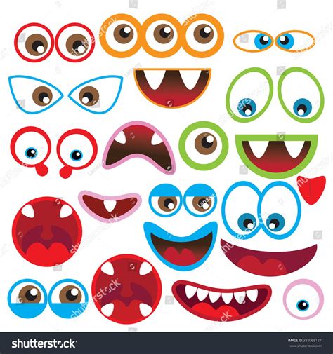 Cute monsters eyes and mouth vector illustration | Yeux illustrations, Illustration vectorielle ...