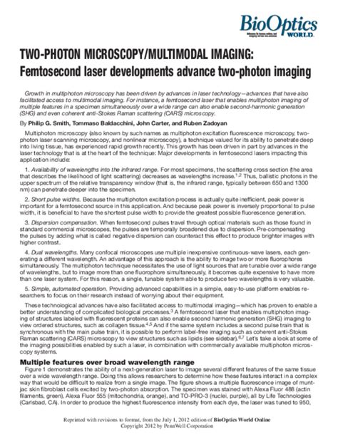 (PDF) Advancements in Two-Photon and Multimodal Imaging Techniques