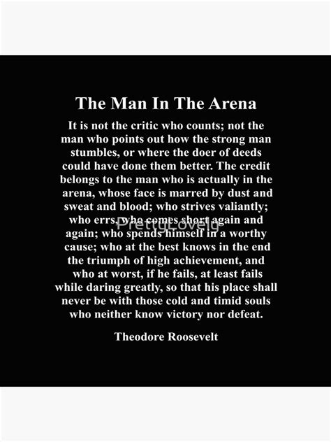 "The Man In The Arena, Theodore Roosevelt Quote, " Photographic Print ...