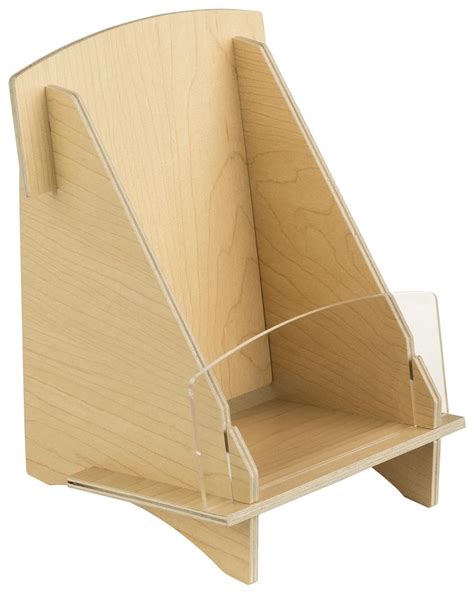 Single Pocket Plywood Brochure Holder for Tabletop, Fits 4 x 9 ...