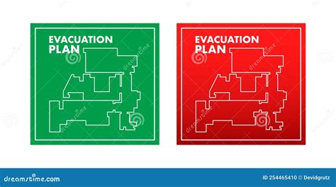 Evacuation Plan of the Building in Case of Fire. Fire Safety. Vector ...