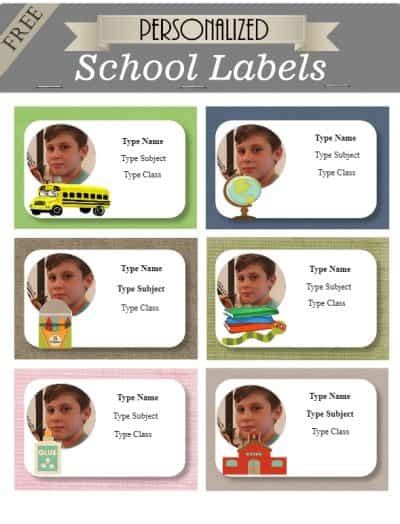 Free Kids School Labels | Customize online & Print at home