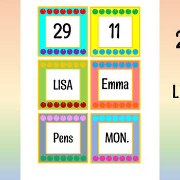 Small Colorful Editable Labels, Editable Circle Number Labels, Classroom Labels