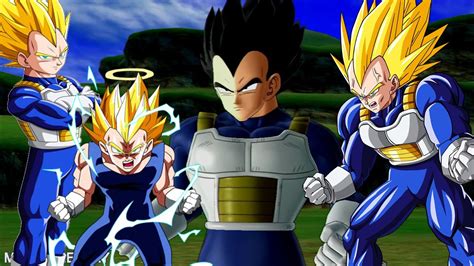 Dragon Ball: Raging Blast 2: Vegeta All Attacks + Transformation - YouTube