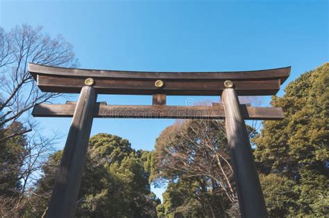 Meiji Jingu Shrine Torii Gate Stock Photo - Image of asia, landmark ...