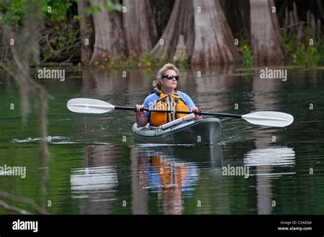 kayaking the spring run at Manatee Springs State Park in North Florida ...