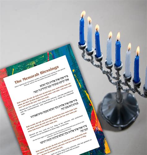 How to Light the Menorah Hanukkah Blessings Cards Blessing and Hymn ...