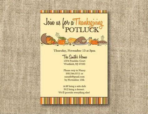 38 Office Thanksgiving Potluck Invitation Template | Potluck invitation, Potluck party ...