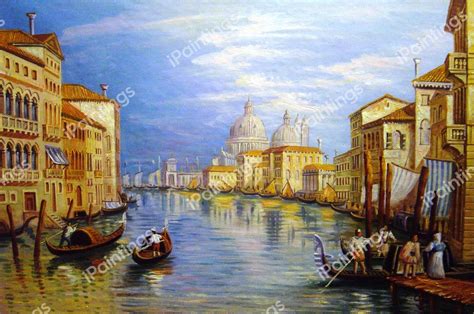 The Grand Canal, Venice, With Gondolas & Figures Painting by Joseph ...