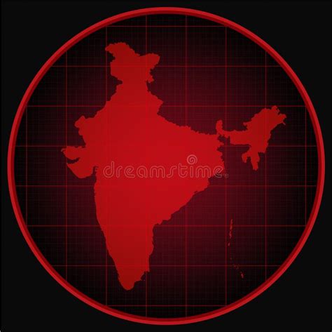 Vector Map India on the Radar Screen Stock Vector - Illustration of ...