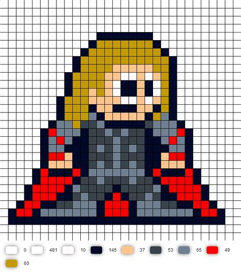 Thor (Avengers) Perler Bead Pattern | Perler bead art, Perler beads, Minecraft pixel art