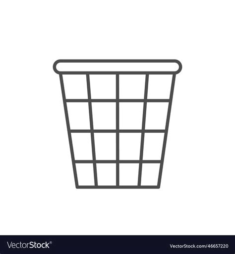 Trash can line outline icon Royalty Free Vector Image