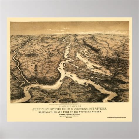 Ohio and Mississippi River Map 1861 Poster | Zazzle