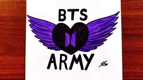 BTS Army drawing | BTS Logo drawing | How to draw BTS - YouTube