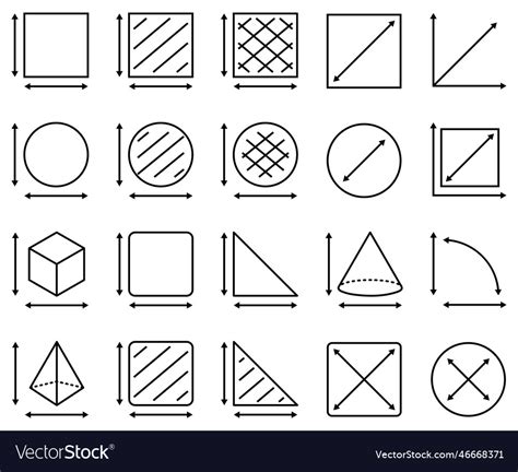 Dimension line icons Royalty Free Vector Image