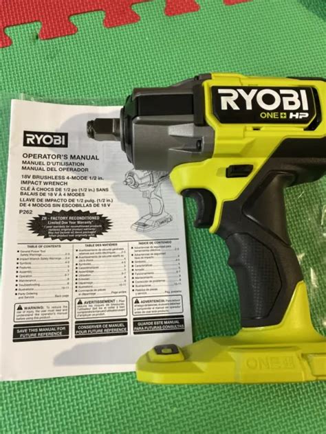 RYOBI P262 18V ONE+ HP Cordless Brushless Mid-torque 1/2 Impact Wrench Tool-Only £99.89 ...