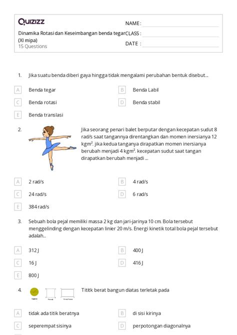 50+ lembar kerja torsi dan momentum sudut untuk Kelas 12 di Quizizz | Gratis & Dapat Dicetak