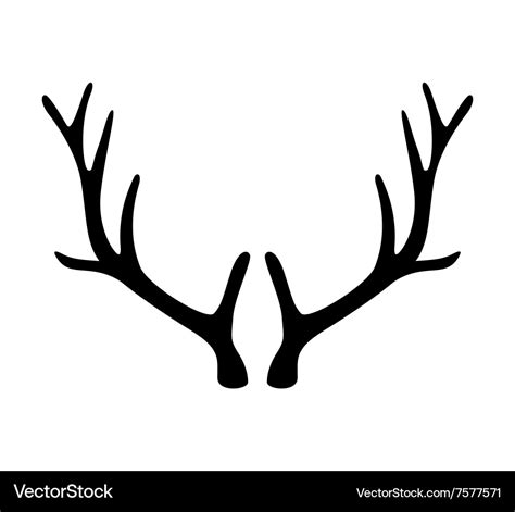 Deer antlers Horns icon isolated on white Vector Image