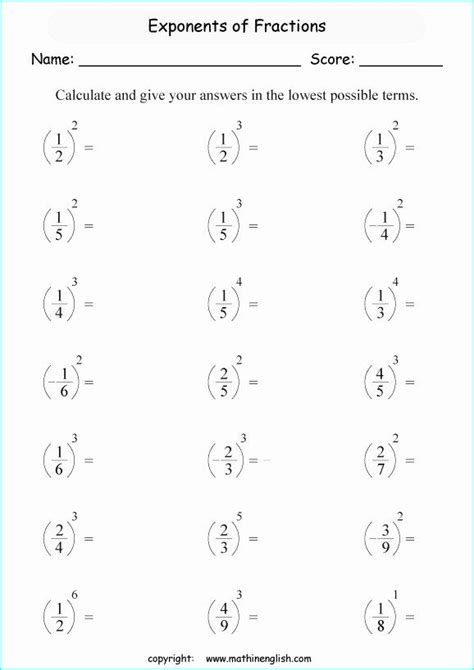 Zero and Negative Exponents Worksheet Best Of Zero and Negative ...