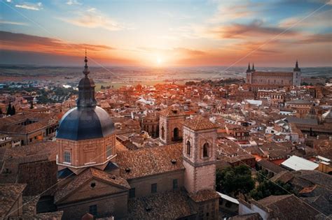 Aerial view of Toledo skyline sunset – Songquan Photography