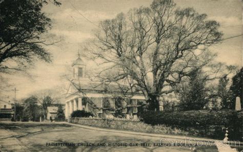 Presbyterian Church and Historic Oak Tree Basking Ridge, NJ Postcard