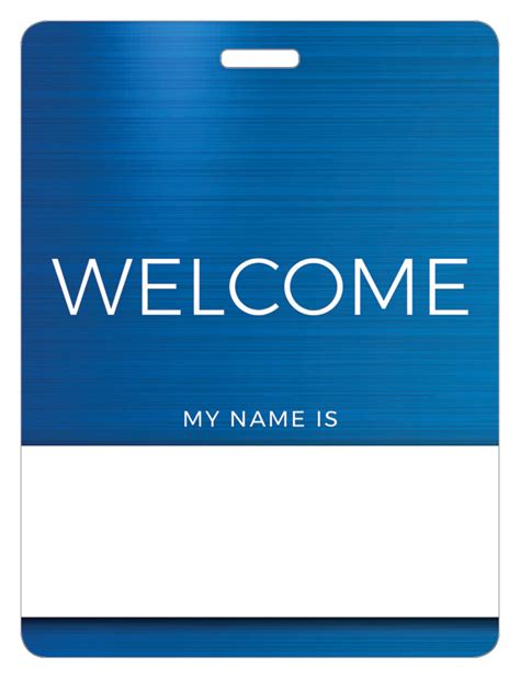 General Blue Welcome Name Badge - Church Other - Outreach Marketing