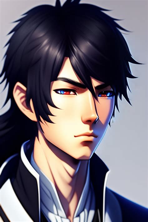 Lexica - Anime boy, black hair, blue eyes, photorealistic, highly ...