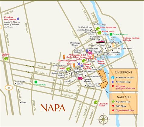 City of Napa tourist map - Ontheworldmap.com