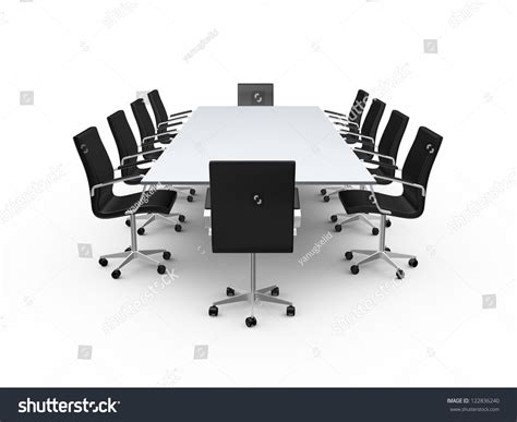 Conference Table Black Office Chairs Meeting Stock Illustration ...